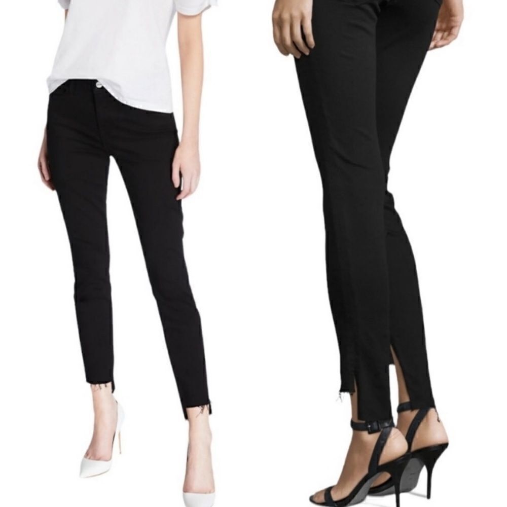 FRAME Le Skinny De Jeanne Raw Stagger Hem Jeans